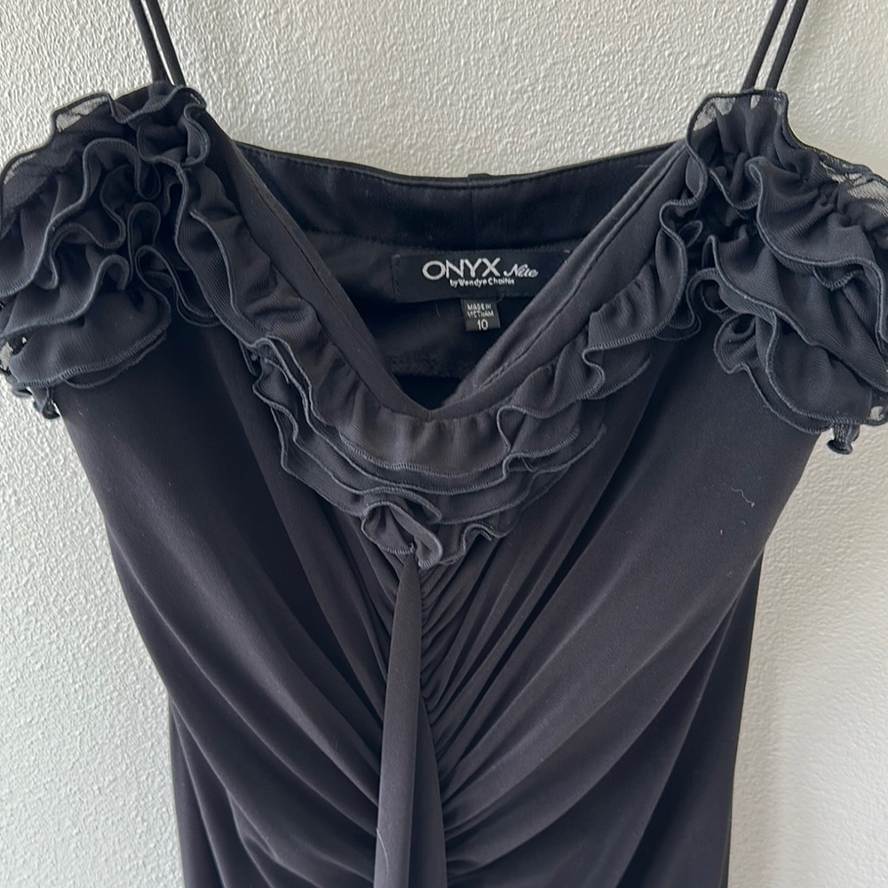 Onyx Black Ruffled Dress - Picture 2 of 8